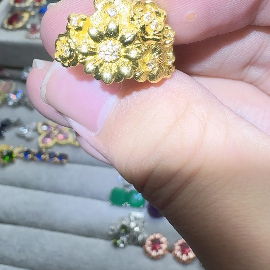 绿水晶戒指银S925镶嵌