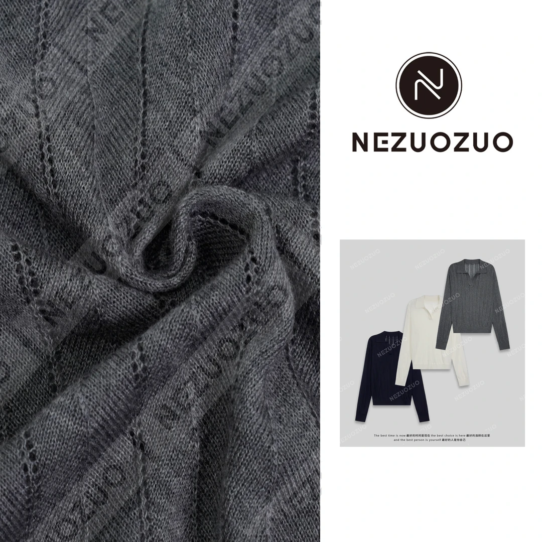 NEZUOZUO【复古老钱POLO】2025春/绵羊毛/POLO领无扣显瘦针织衫上衣