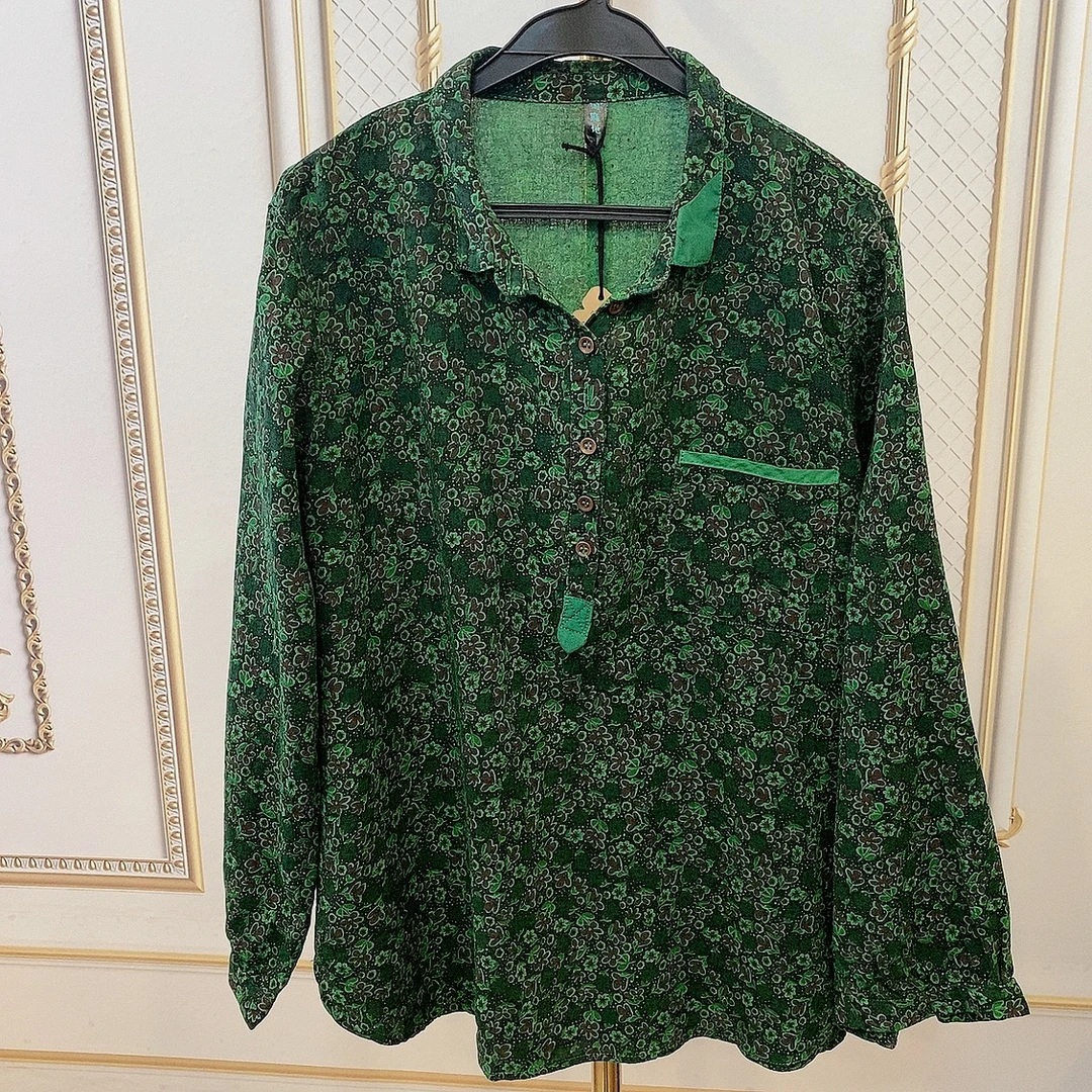 （衣长70）新款时尚麻料百搭小衫1521