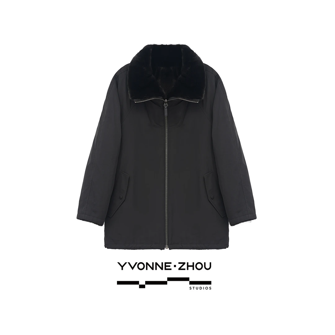 秘境之触 进口整张水貂双面穿皮草外套中长立翻两用领轻奢 25350