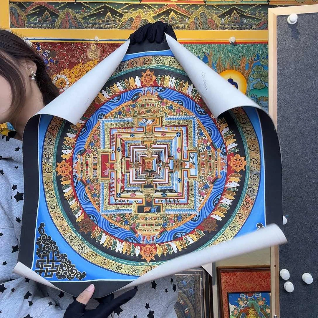 卷轴画纯手绘唐卡坛城50厘米左右