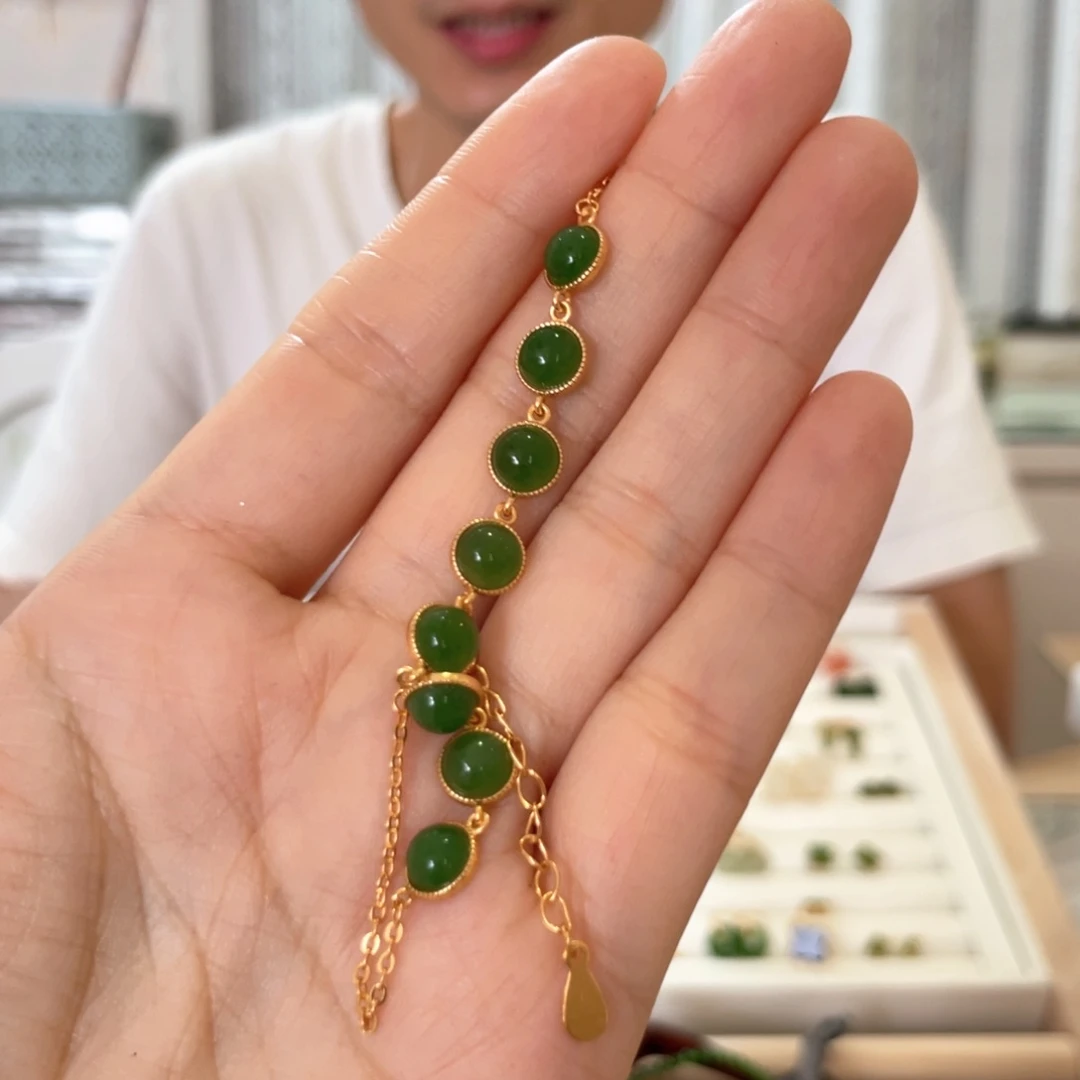 手链银S925镶嵌和田玉