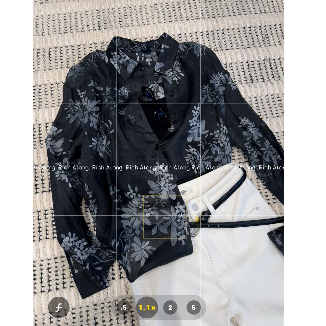 atong/阿彤-【极简老钱】2025 早春大牌老钱印花亚麻衬衫