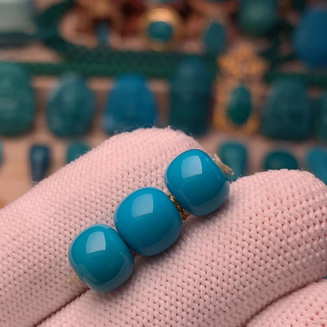 未镶嵌绿松石珠宝奇石精品三连