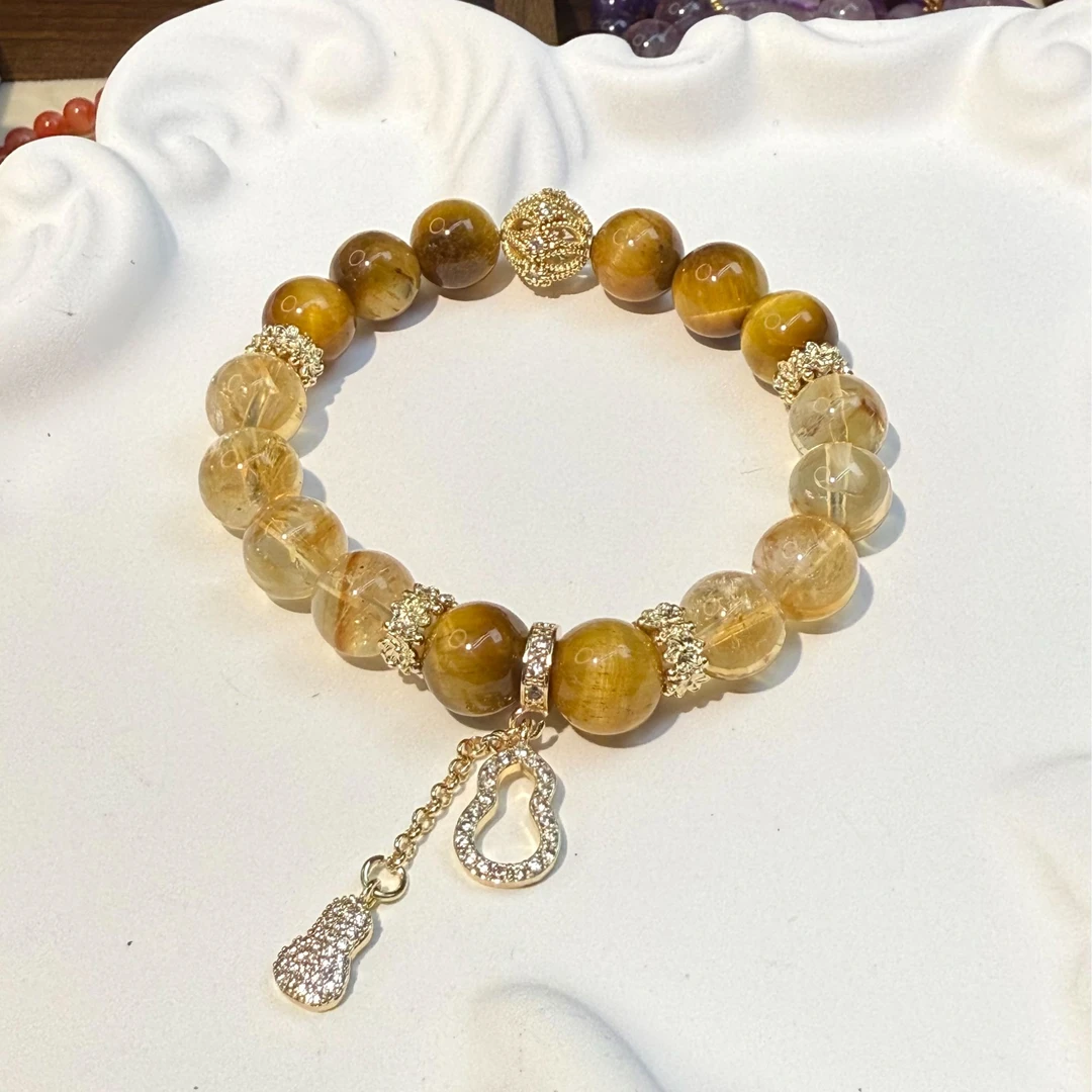 6138【财福双收】水晶手串爆款（金虎眼+黄塔晶）