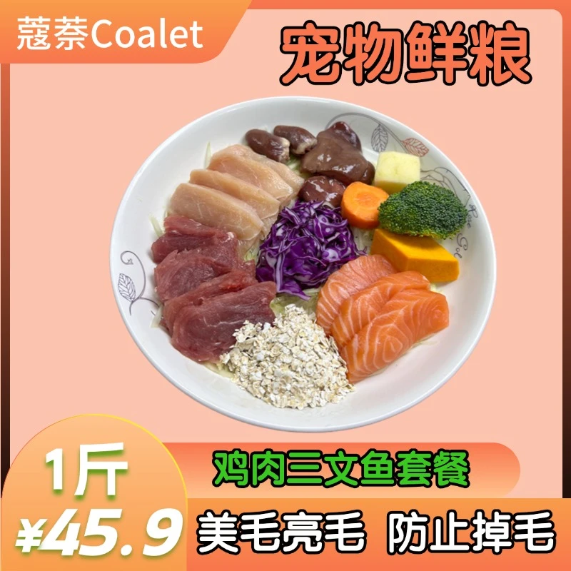 鸡肉三文鱼宠物鲜粮宠物必备物品大中狗狗通用