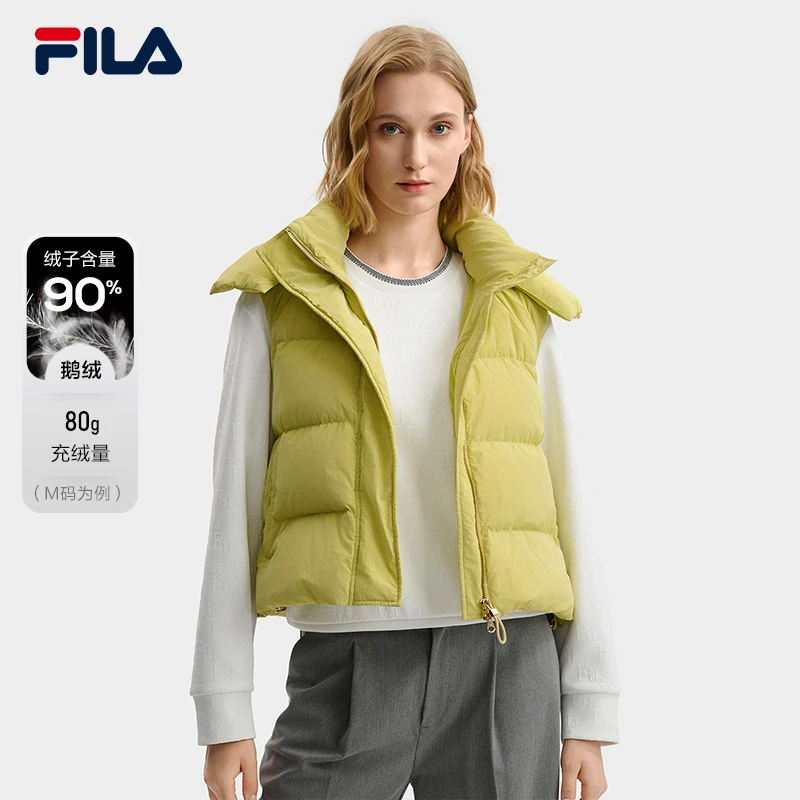 Fila/斐乐【EMERALD高定】女秋冬新款时尚运动时尚休闲连帽羽绒马甲