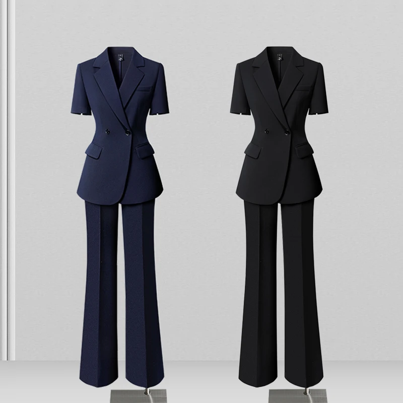 【西装套装】短袖两粒扣西装套装面试薄款工作服职业装西服外套