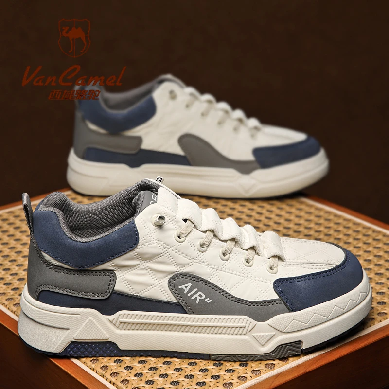 西域骆驼2025年新款防水防滑休闲旅游鞋男士跑步运动板鞋潮鞋春季