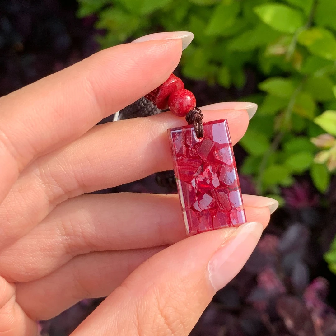 天然辰砂茶田【非遗】工艺朱砂高含量迷你晶体无事牌（随拍备注）