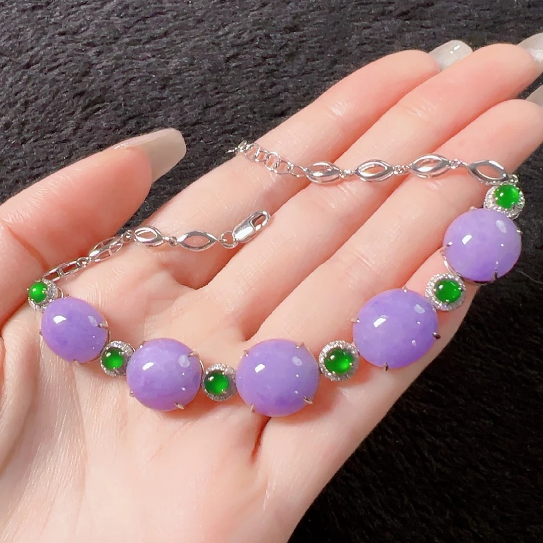 翡翠18K金镶嵌手链签收后24小时鉴赏期，过时不退