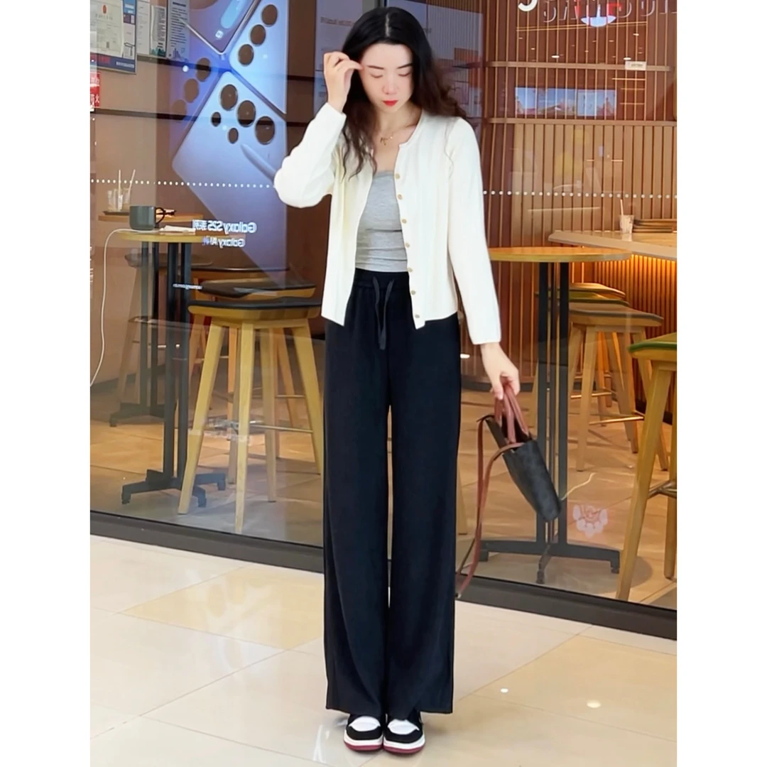 悠悠~【糯叽叽】2025新品秋季时尚直筒休闲窄版阔腿裤显瘦裤女