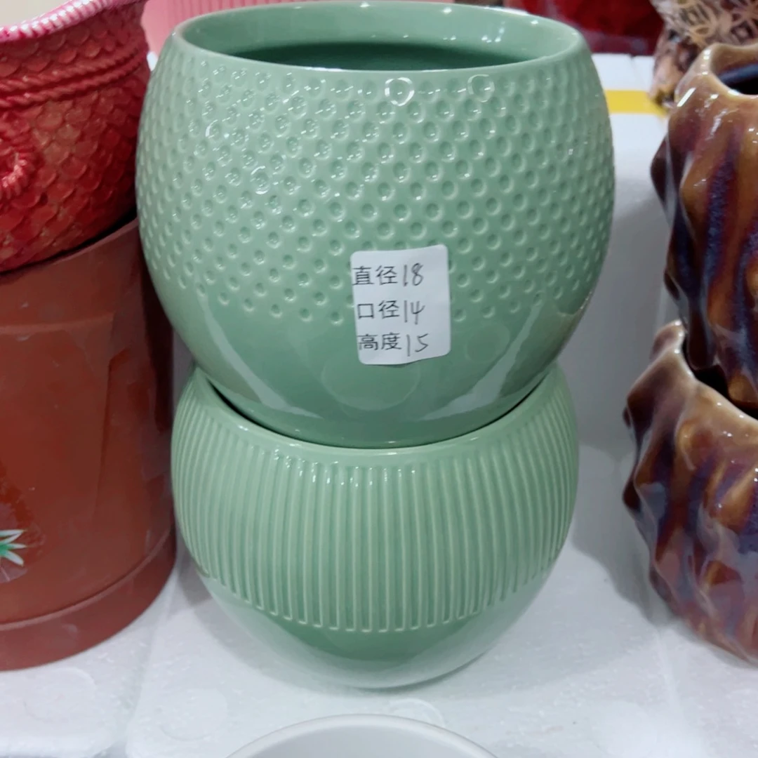有孔，陶瓷花盆满10米包邮发货