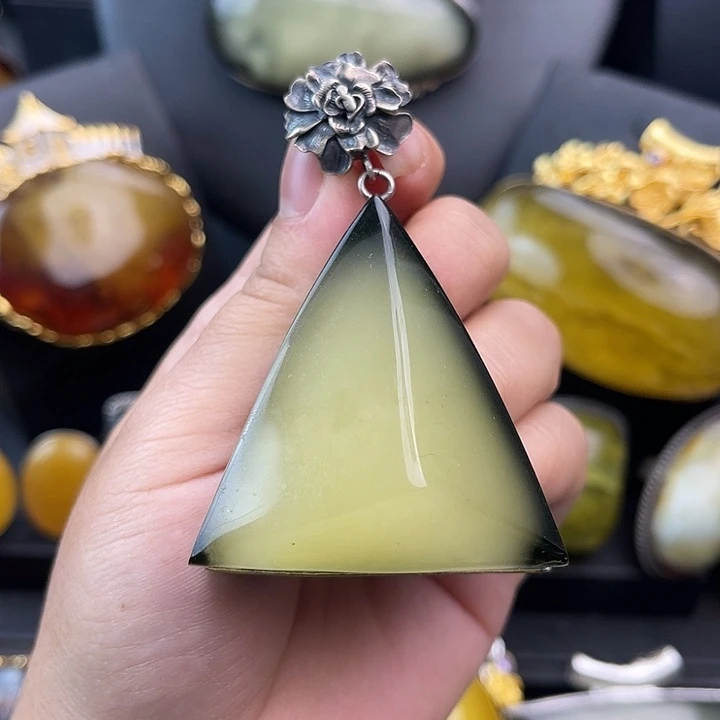 琥珀银S925镶嵌裸石