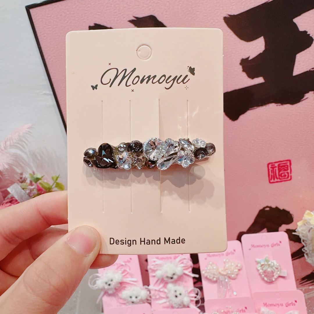 c1376-D灰色水晶钻压夹（单只）【满15包邮发货】