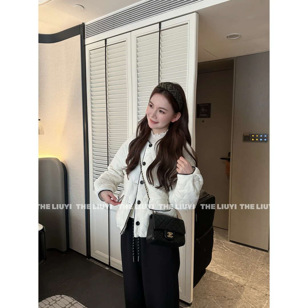 【LIUYI】霜华~高定系列丝绒小香风夹棉保暖外套510101