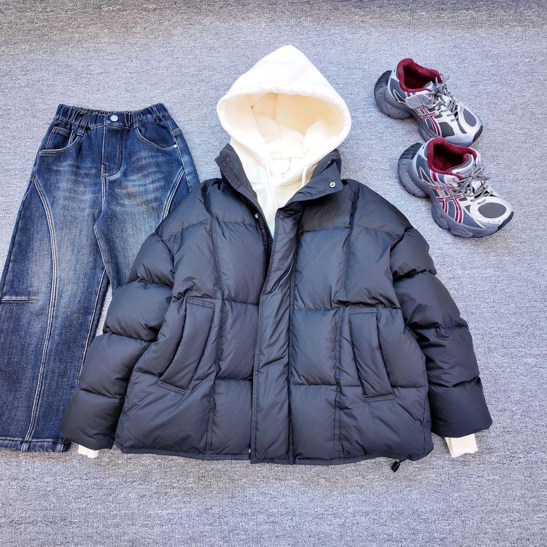 【小哥童装】冬款男童90绒羽绒服韩版纯色保暖加绒加厚外套25369