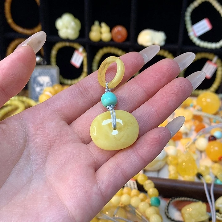 琥珀手链未镶嵌果***露蜜蜡吊坠提溜