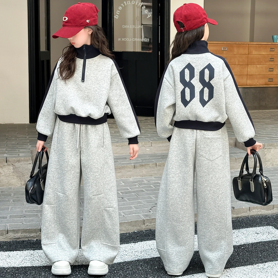 女童秋装套装2025新款洋气6-12岁女孩大童衣服春秋休闲运动两件套