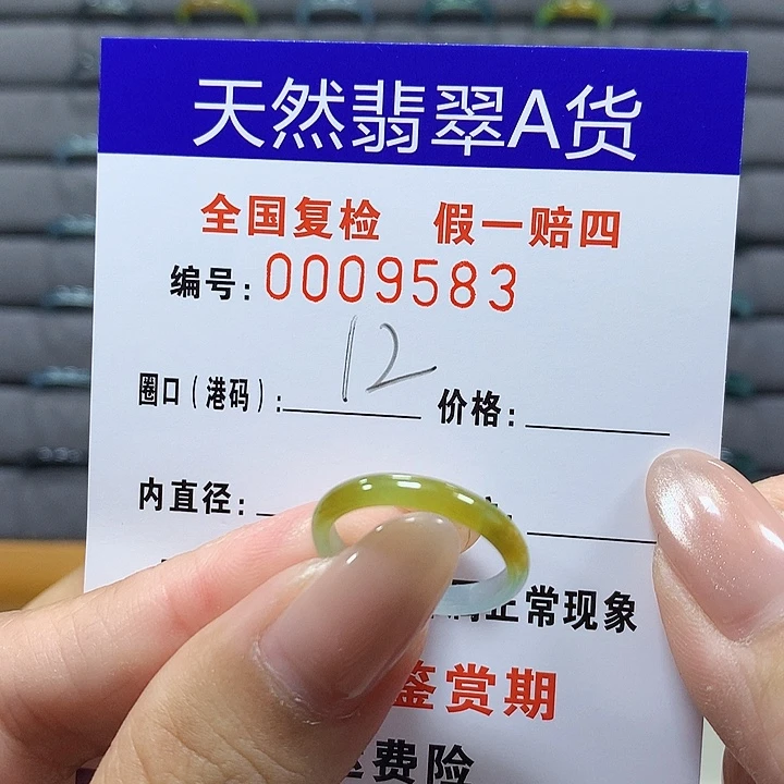 翡翠未镶嵌戒圈9583