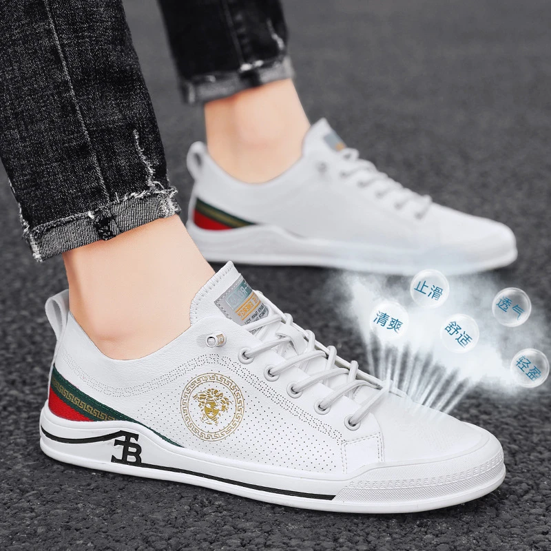 欧韩休闲板鞋男鞋软底洞洞男鞋子小伙春夏潮鞋时尚懒人驾车鞋镂空