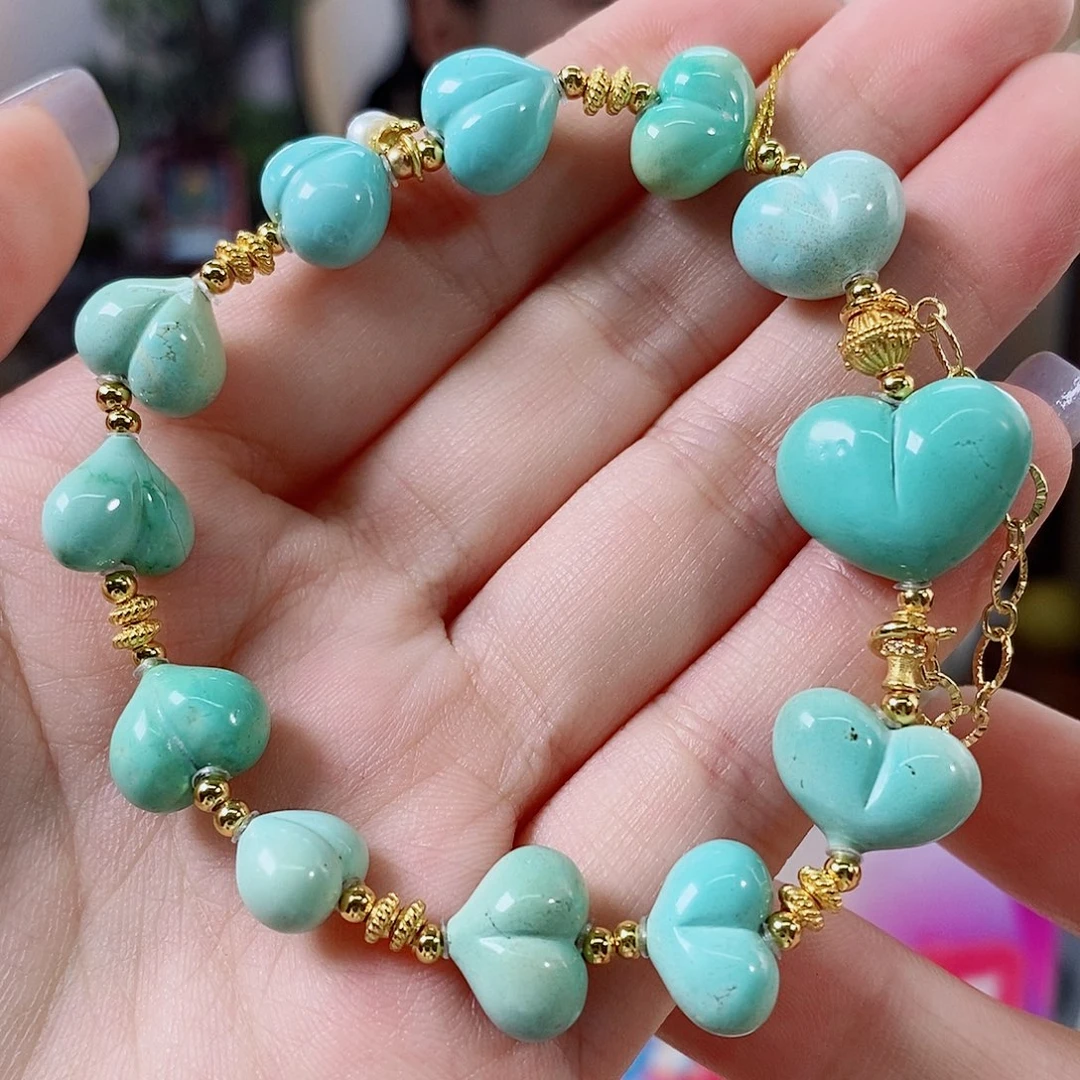 绿松石银S925镀金镶嵌珠宝奇石