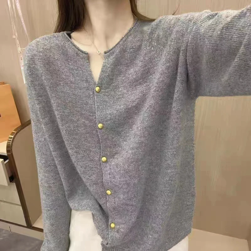 【547小金豆开衫】早秋新款宽松设计感上衣女针织衫显瘦百搭