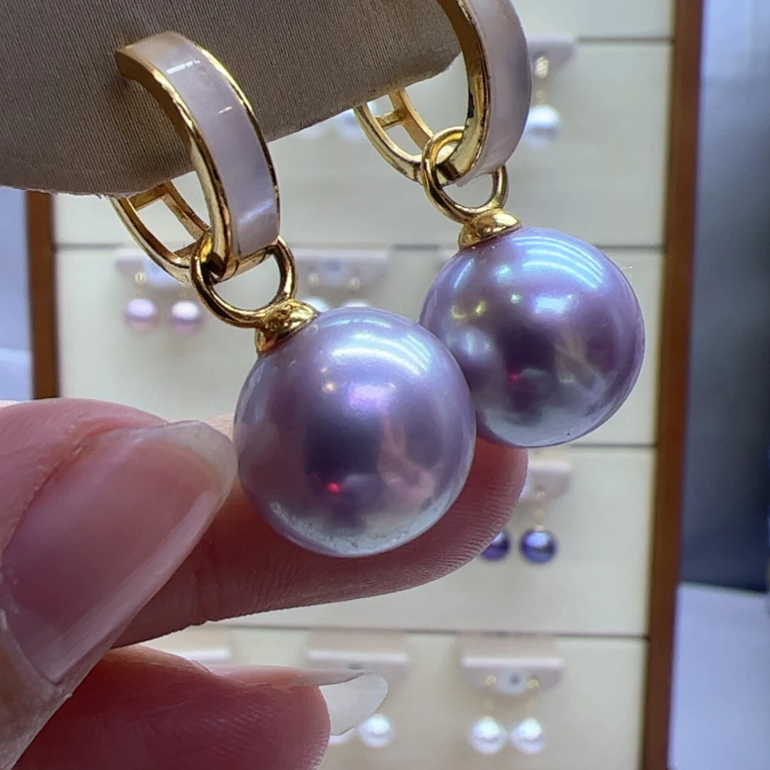 淡水珍珠耳饰银S925镶嵌