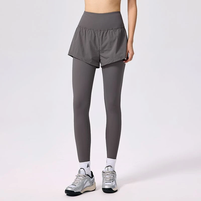 kawasaki/川崎羽毛球服女款假两件长裤健身裤假两件外穿秋冬新款