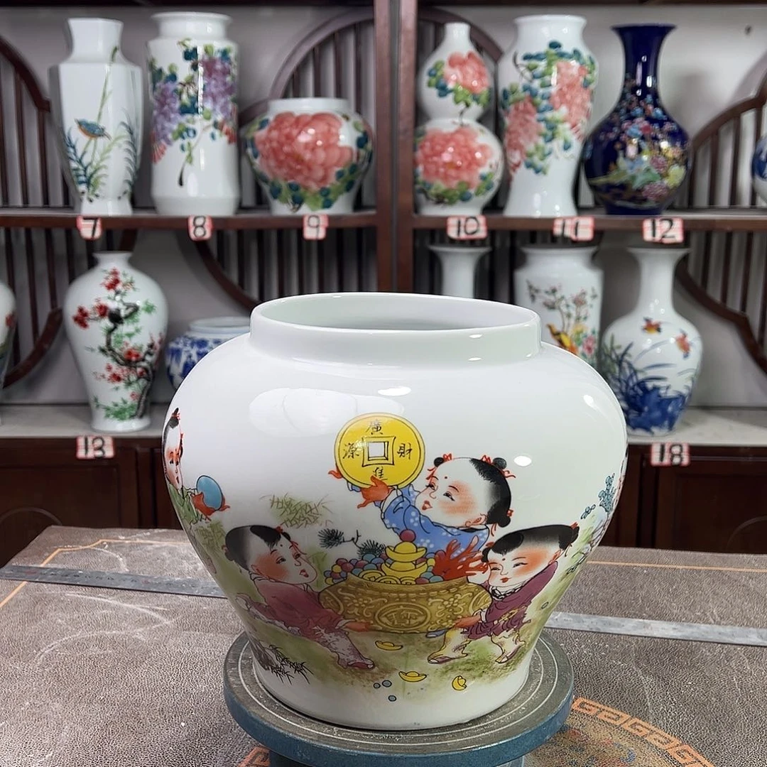 摆件陶景德镇陶瓷大口进宝