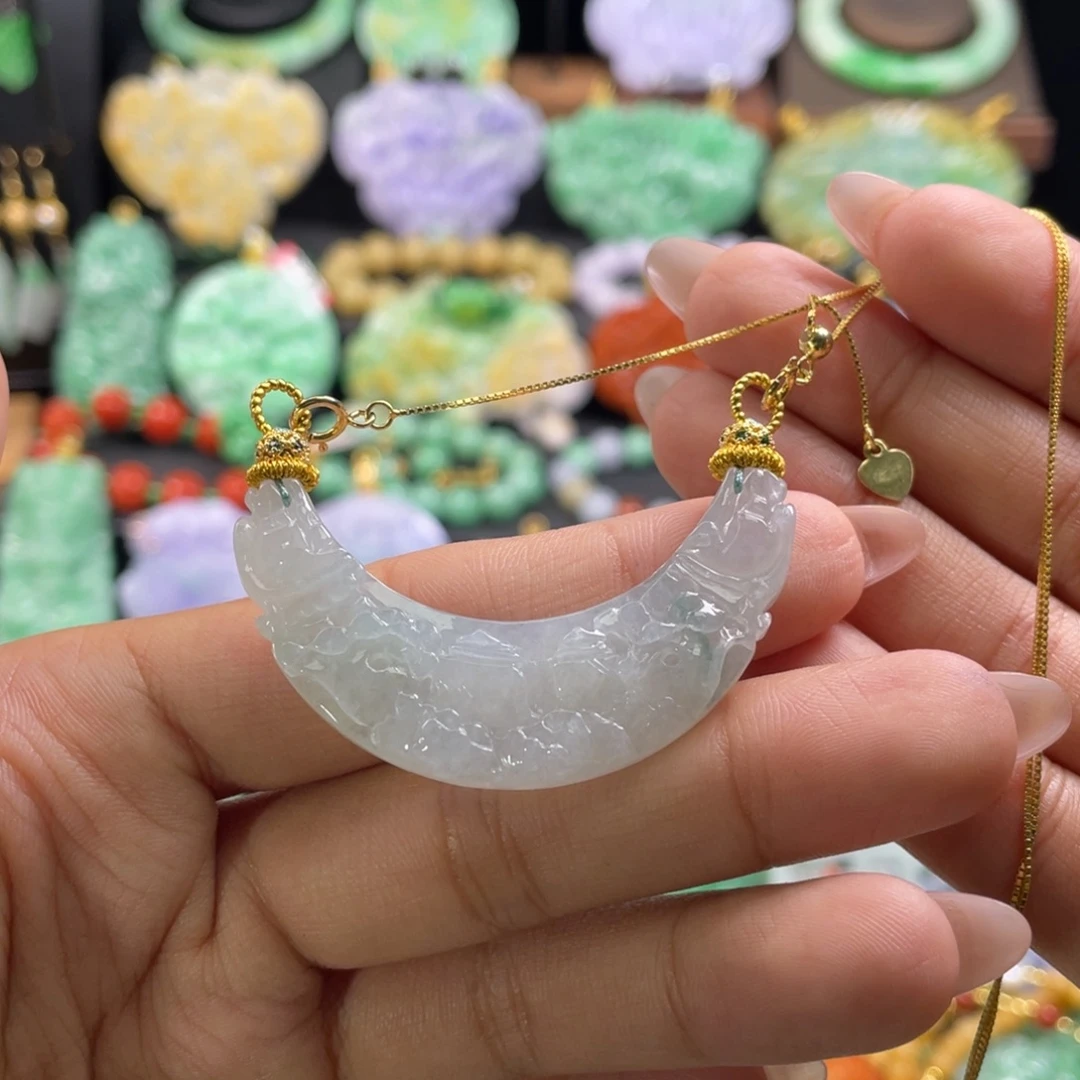 翡翠未镶嵌颈饰代编织