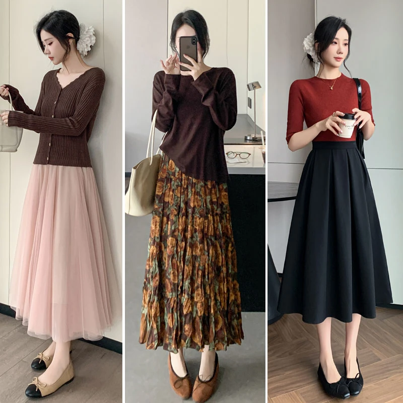 【夏央325-329号】2025新款高腰显瘦气质半身裙子女