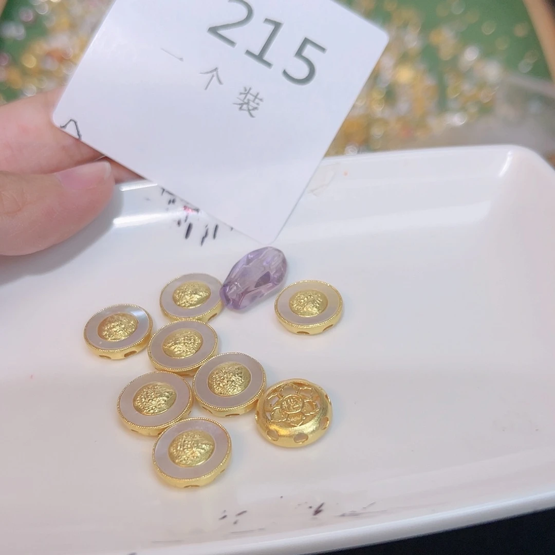 紫晶珠宝半成品银S925镀金镶嵌215