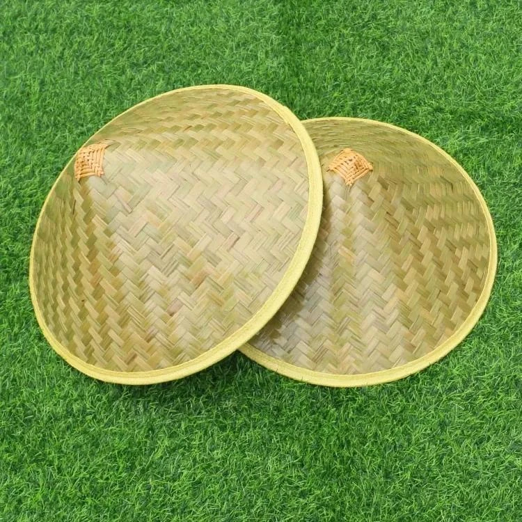 青皮斗笠成人户外防雨防晒遮阳钓鱼草帽儿童舞蹈表演道具竹编帽子