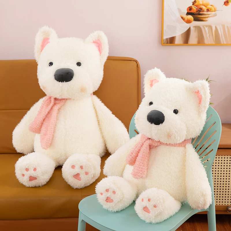 围巾西高地小狗毛绒公仔可爱毛绒玩偶儿童陪睡抱枕送女生生日礼物