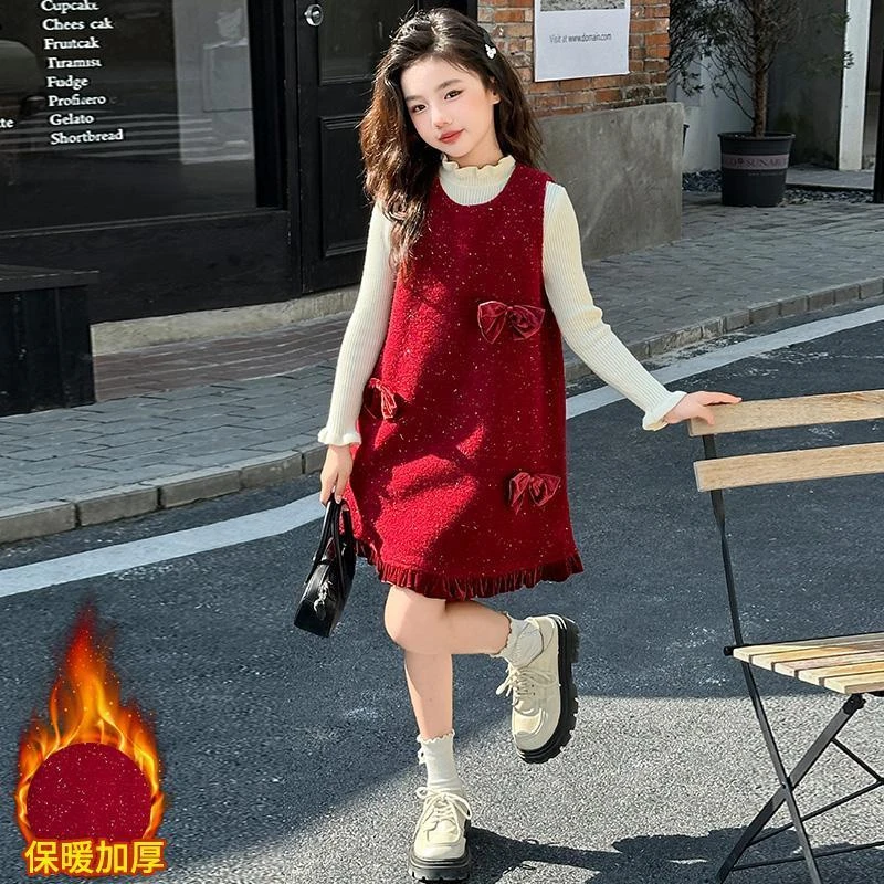 洛丽塔女童公主裙秋冬款2025新款儿童裙子大童生日连衣裙亲子套装