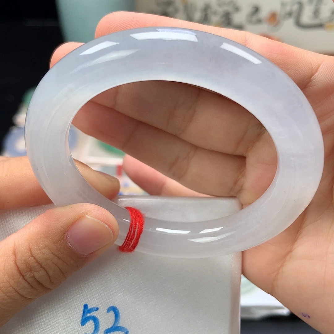 翡翠未镶嵌手镯48号白月光