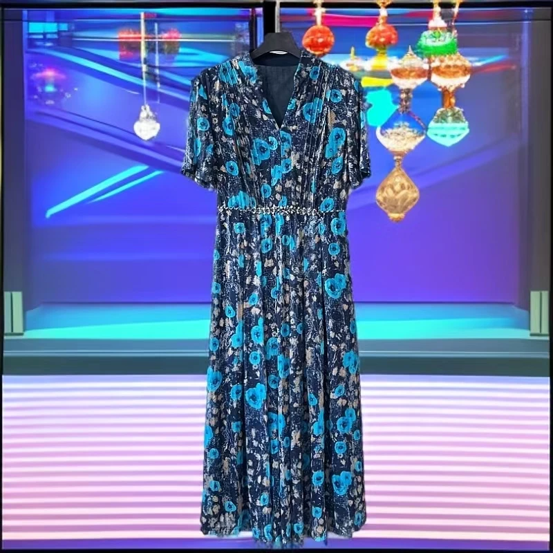 A258007设计师新款半袖显瘦百搭名媛气质高贵优雅女装连衣裙洋气