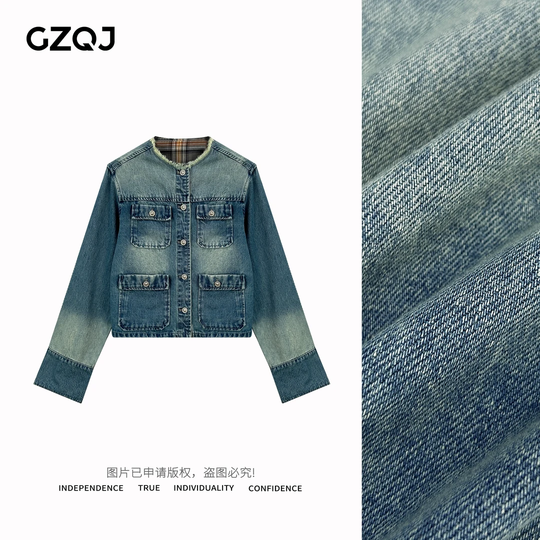老琴私服【酷飒潮范】设计百搭轻奢气质显瘦牛仔外套女春季 6322