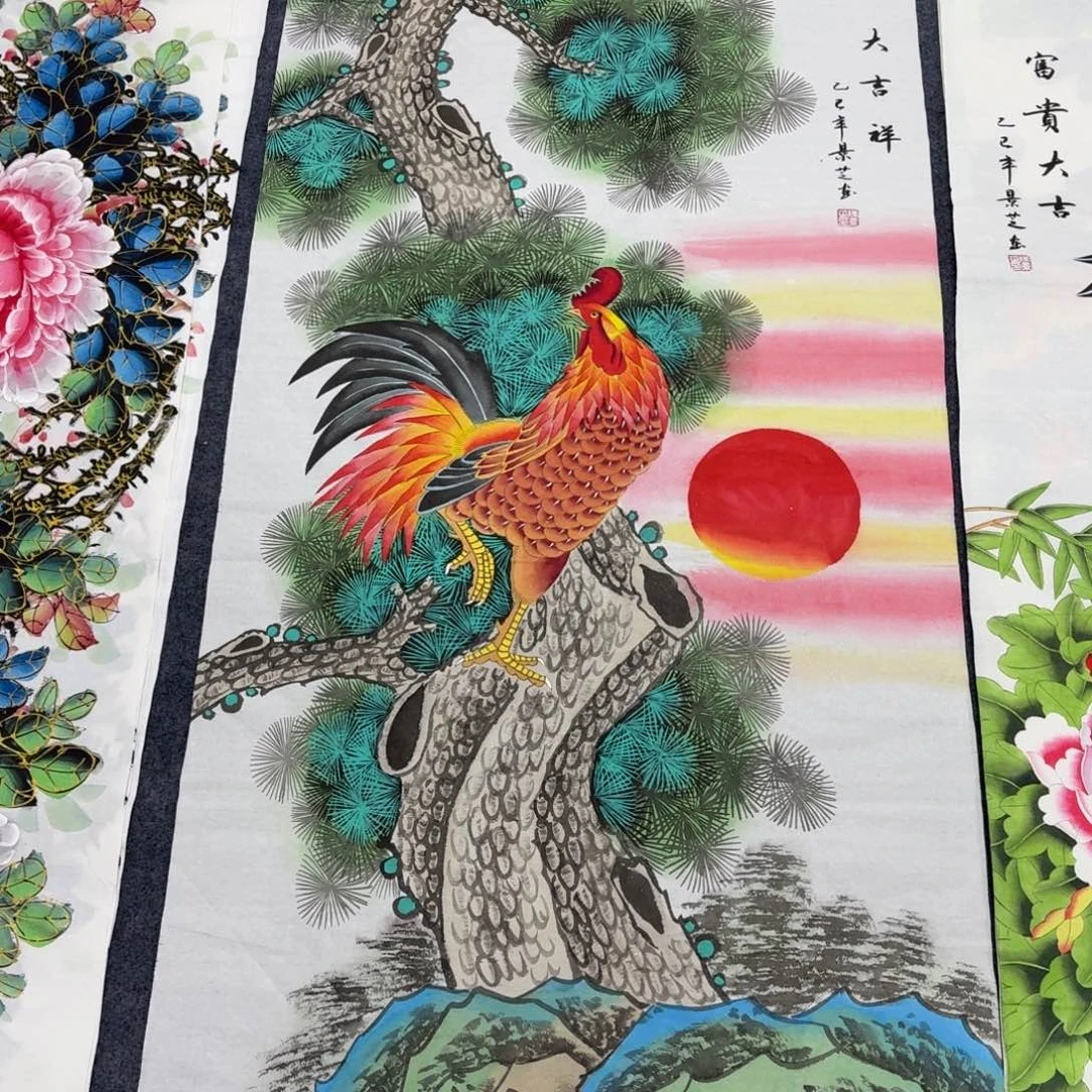 国画140×70工笔手绘作品画画画