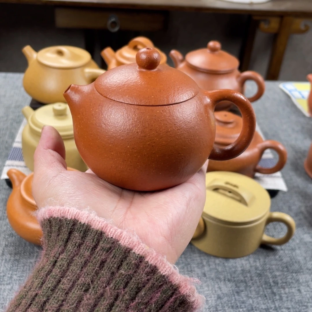 紫砂茶壶红降坡西施全手30目180