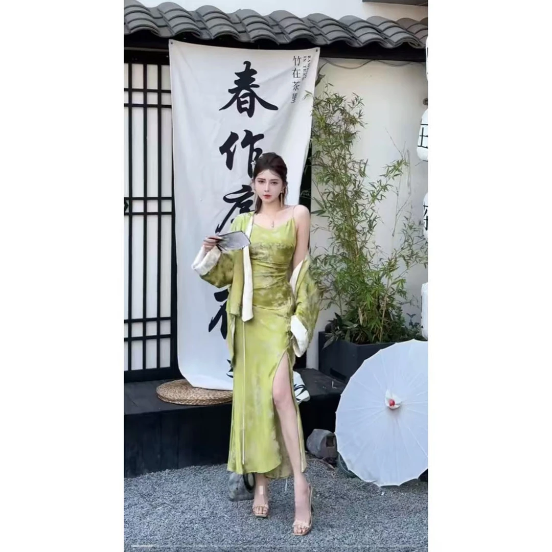 DACPAN-“醉清风”新中式提花吊带连衣裙 两个版本2025/盼·YP123