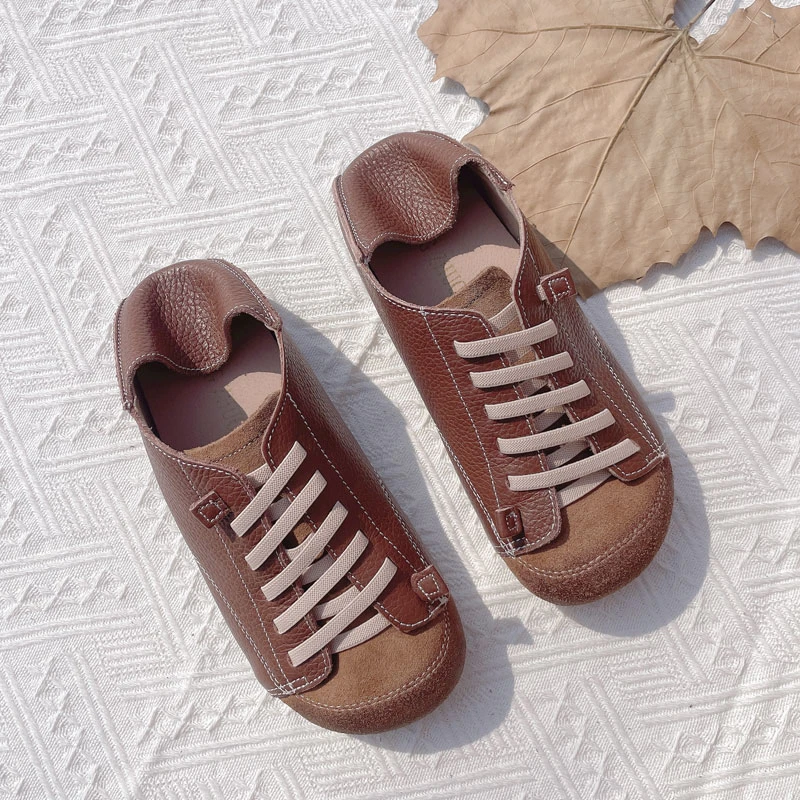 真皮手工复古女鞋轻便软底不累脚学车练车专用鞋两穿单鞋女懒人鞋