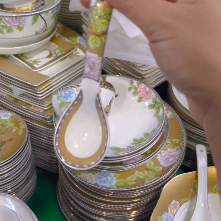 瓷片琴瑟和鸣小勺六个微瑕