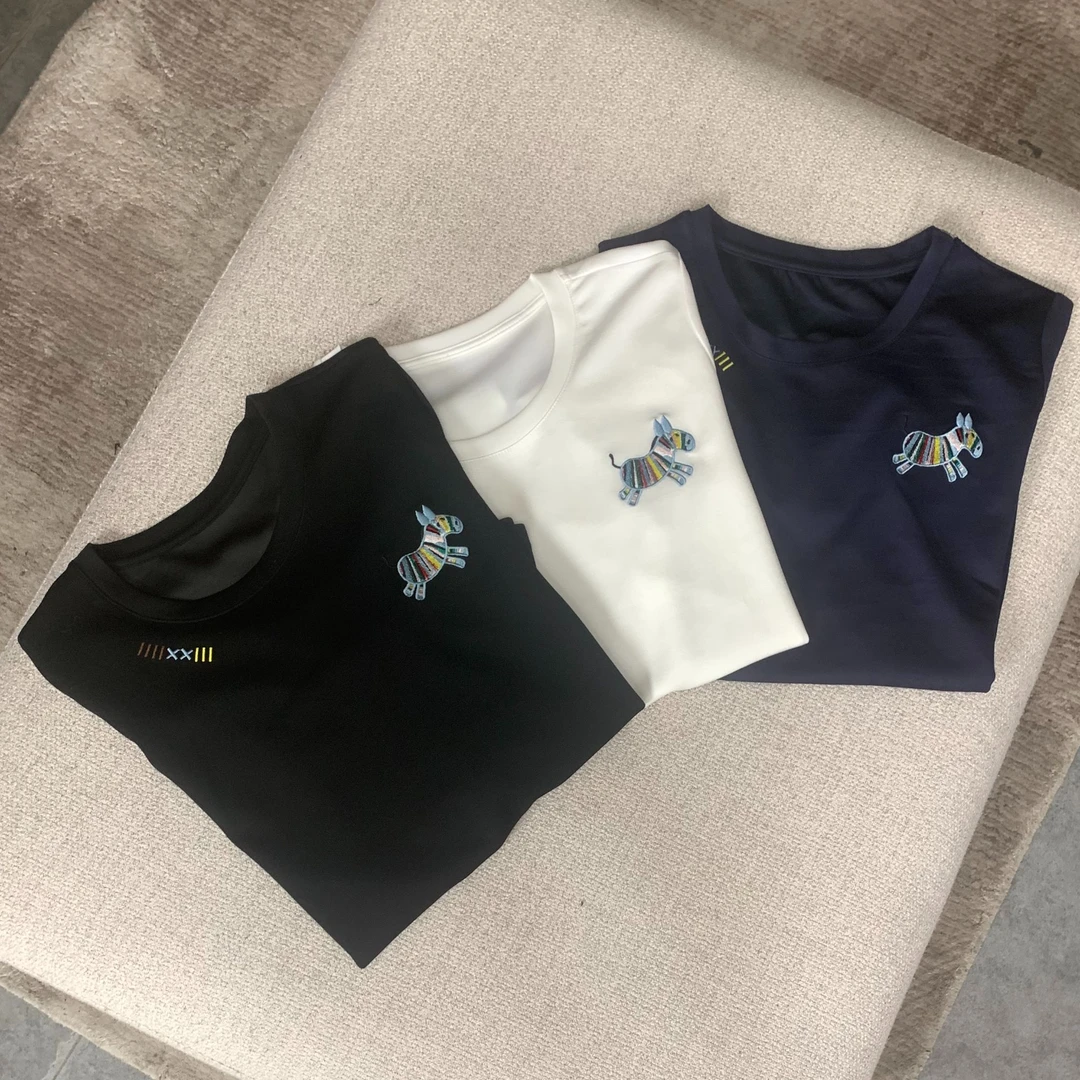 大码休闲短袖刺绣女士圆领宽松型重工T恤卡通情侣时尚68051