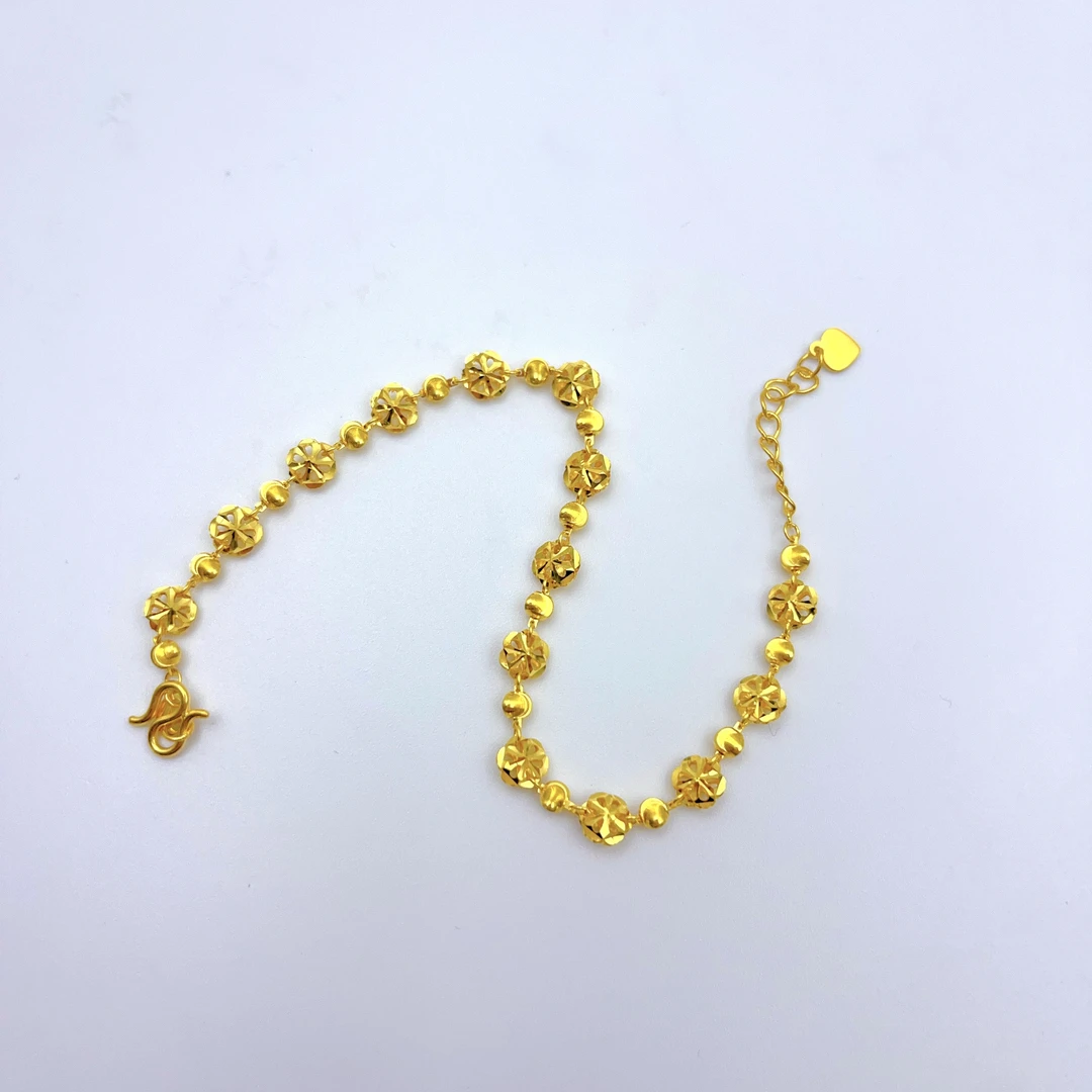 足金999花形黄金手链非常闪亮精致百搭唯美温柔