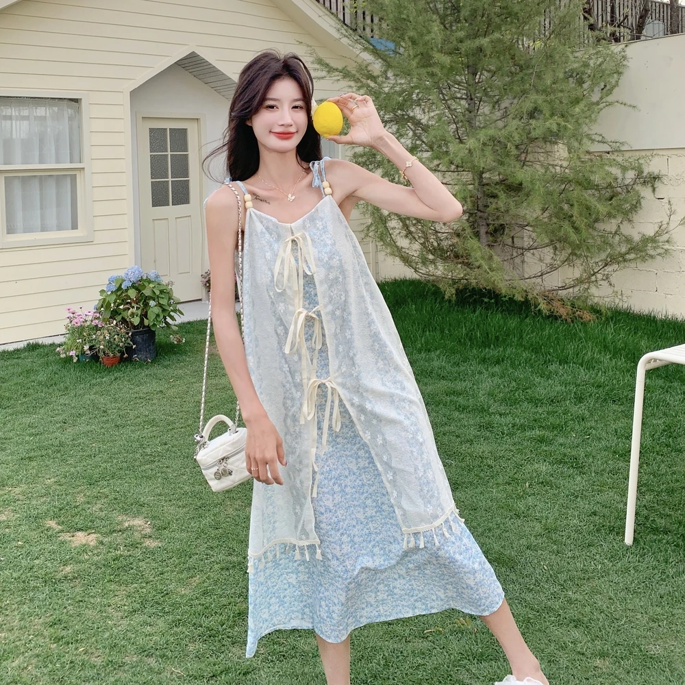 现货2D078-S9041-P135K218蕾丝拼接碎花假两