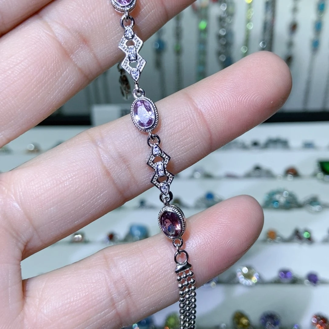 绿水晶戒指银S925镶嵌哈*༒