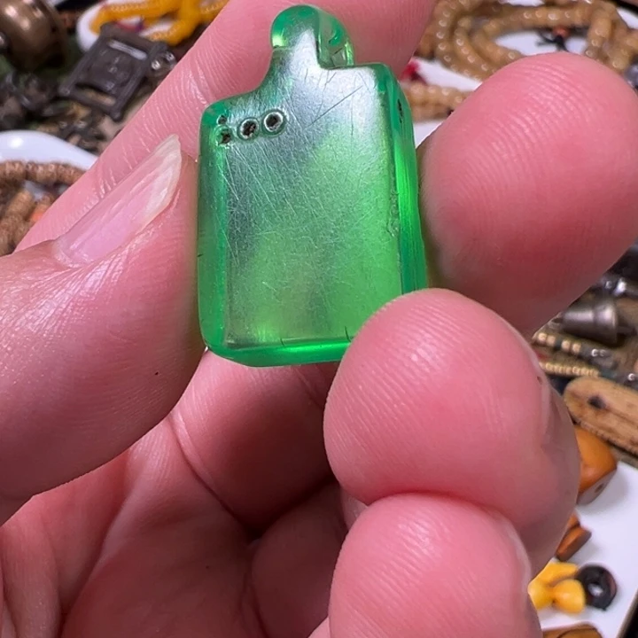 迷***茫藏传老绿料点点牌