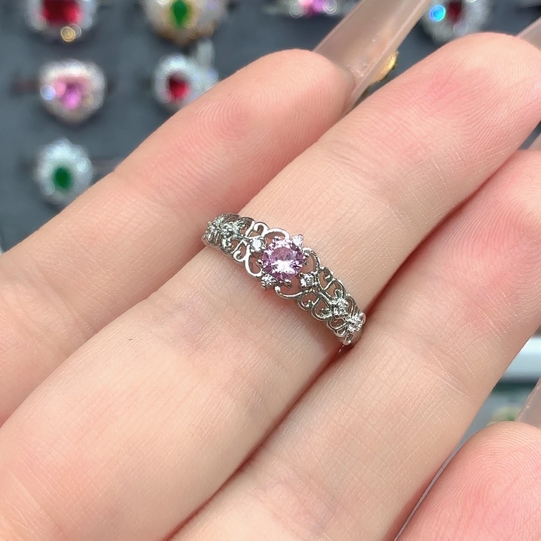 925银培育帕帕拉恰色粉蓝宝